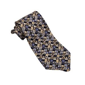 Stefano Ricci Silk Tie Blue Gold Black Novelty Casino Dice Luxury Designer Italy